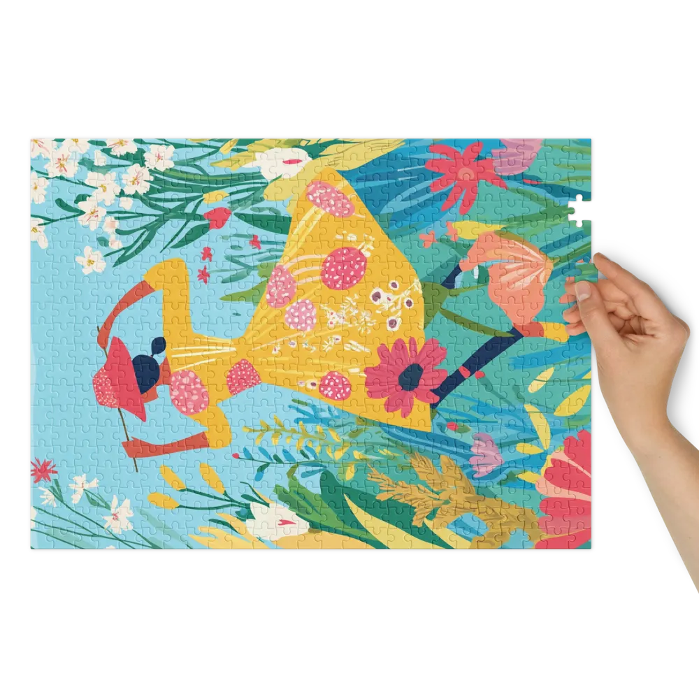 Malerin im Garten 
 Puzzle in Metalldose