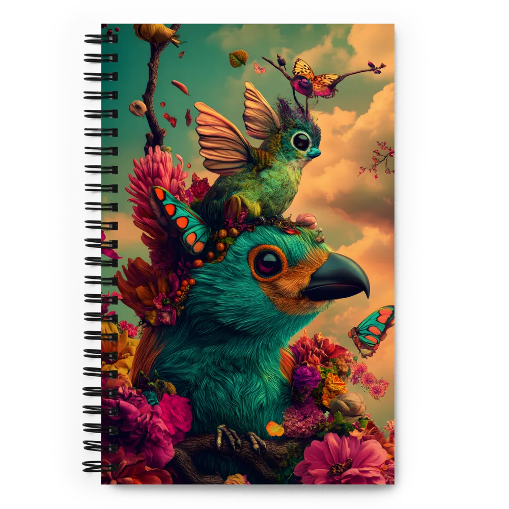 Chromatic Aviary Bloom 
 Spiral Notebook | 140 pages