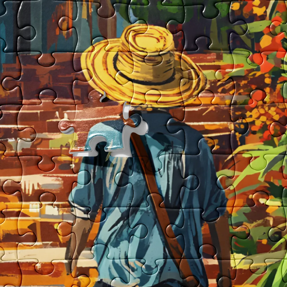 Ascending the Vibrant Steps 
 Jigsaw Puzzle