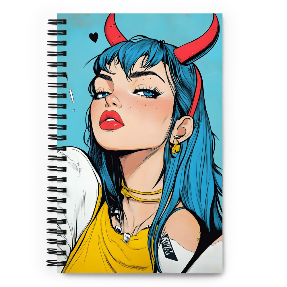 Crimson Horns, Azure Gaze 
 Spiral Notebook | 140 pages