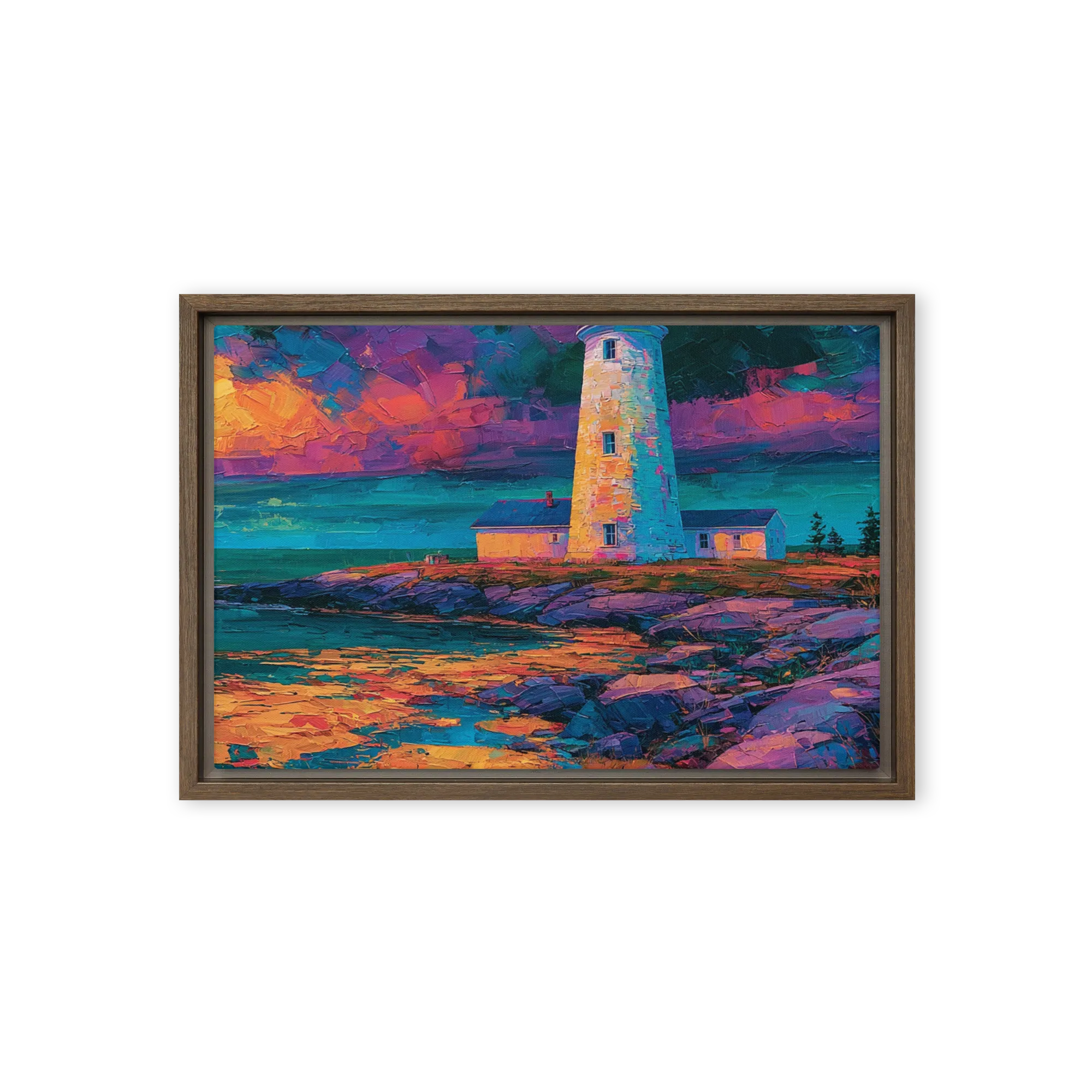 Beacon of Color 
 Canvas with White Frame