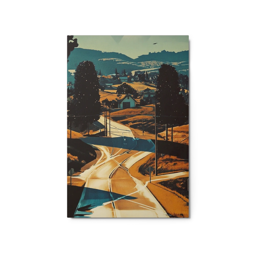 Rural Winding Road Landscape | Art Print