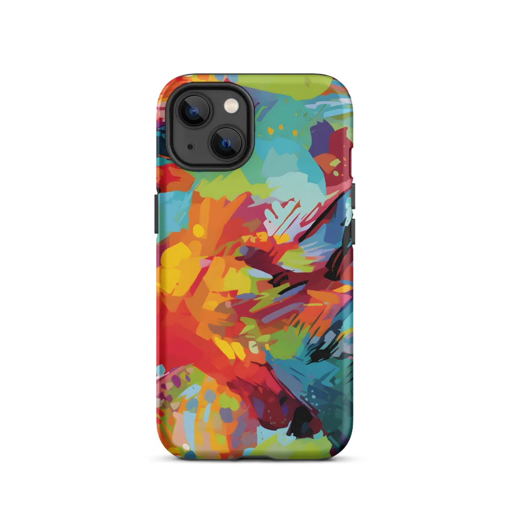 Abstract Iguana and Fish Painting | Phone Case