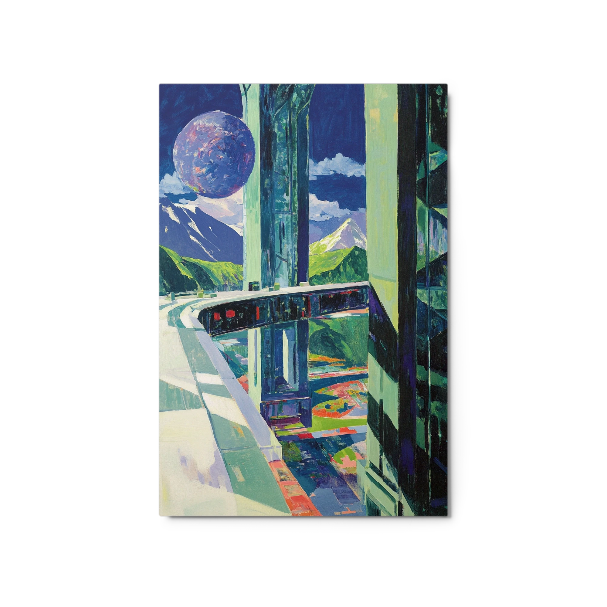 Surreal Abstract Landscape with Planet