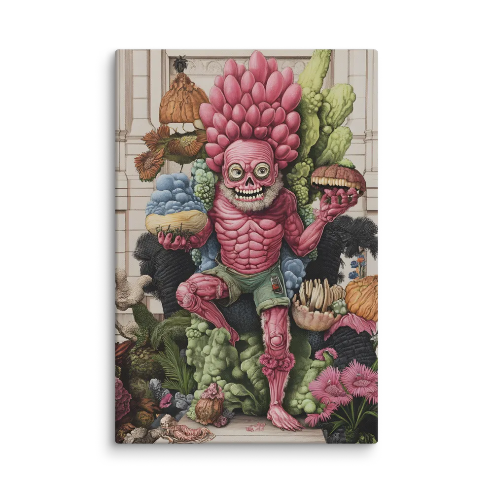 The Plant-Headed Shaman 
 Canvas with White Frame