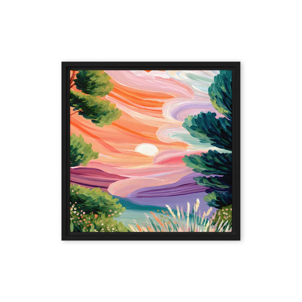 Impasto Sunset Landscape | Art Print