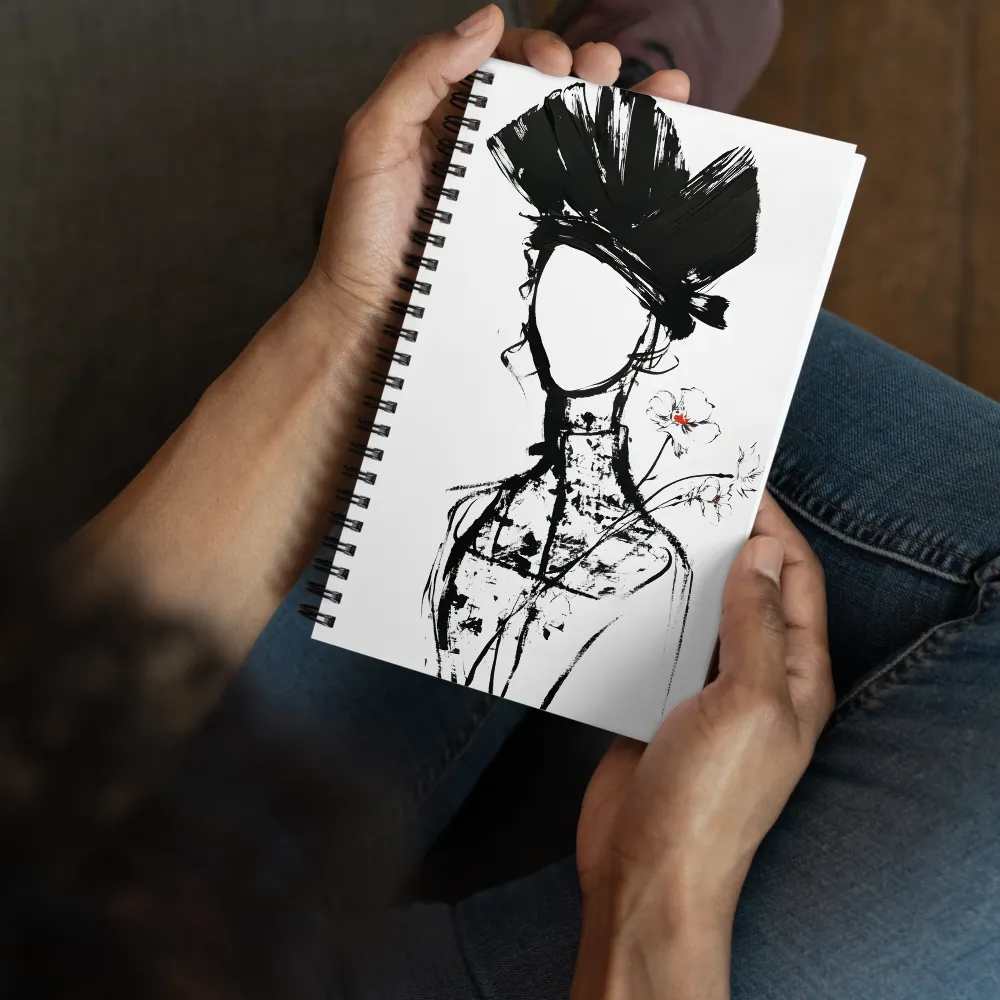 Faceless Portrait in Ink 
 Spiral Notebook | 140 pages
