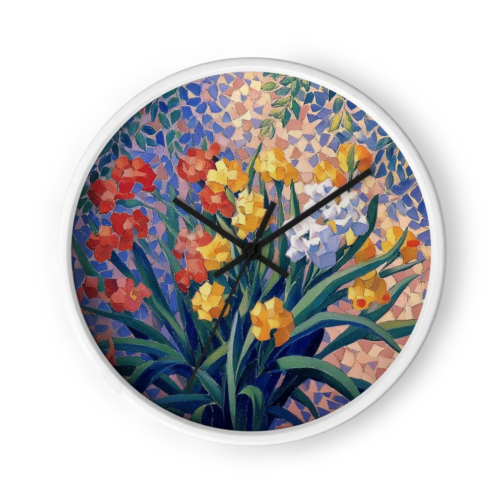 Mosaic Irises | Wall Clock