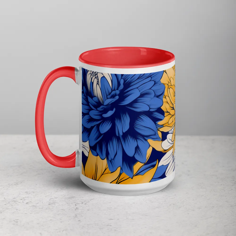 Floral Harmony in Blue and Yellow