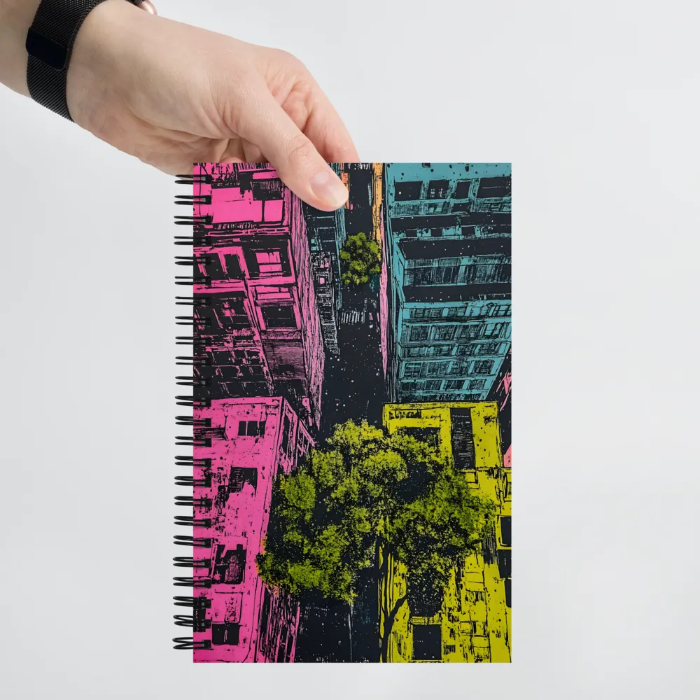 Chromatic Cityscape Overhead 
 Spiral Notebook | 140 pages