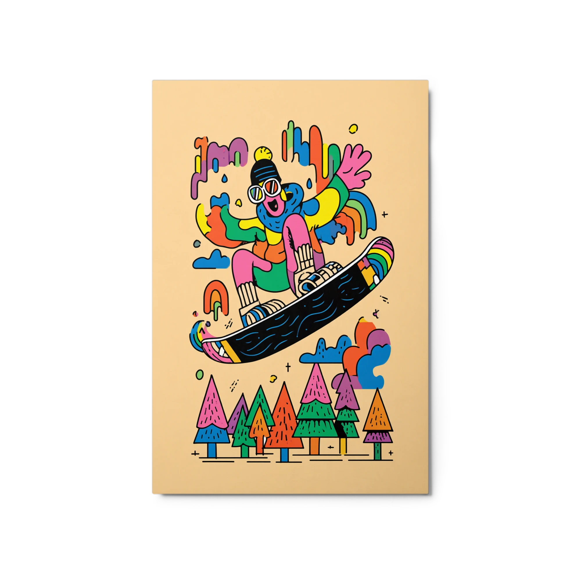 Colorful Snowboard Jump