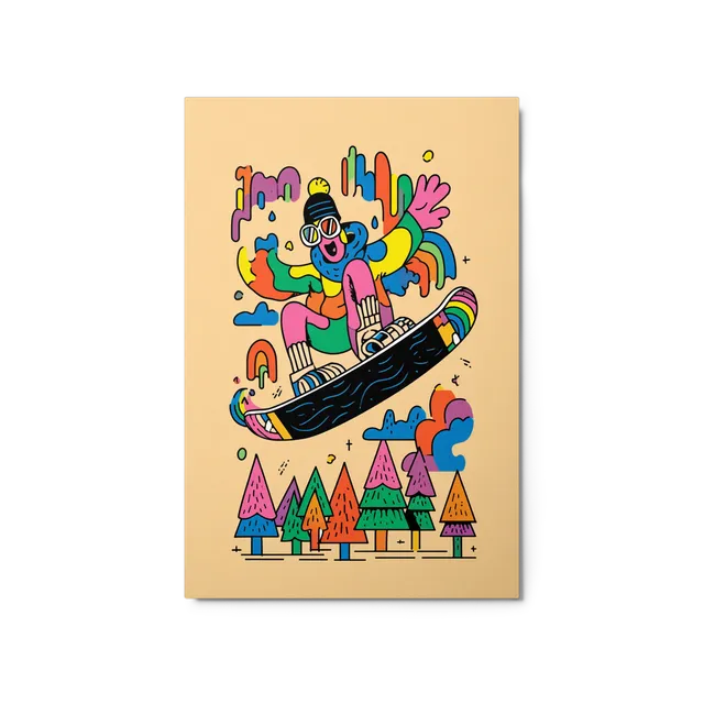 Colorful Snowboard Jump | Art Print