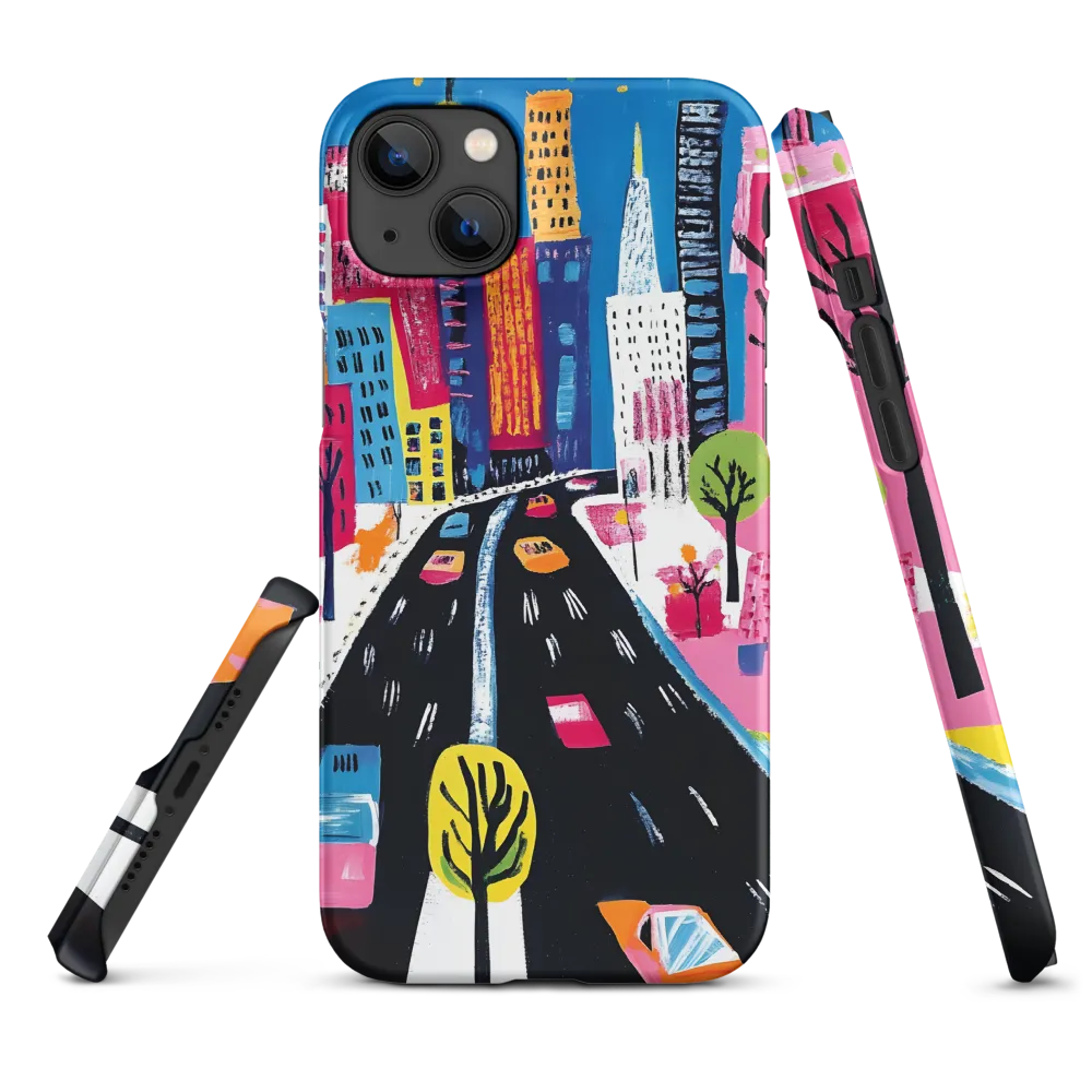 Colorful Cityscape with Road | Phone Case