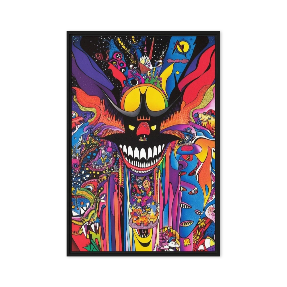 Psychedelic Clown and Fantasy Landscape