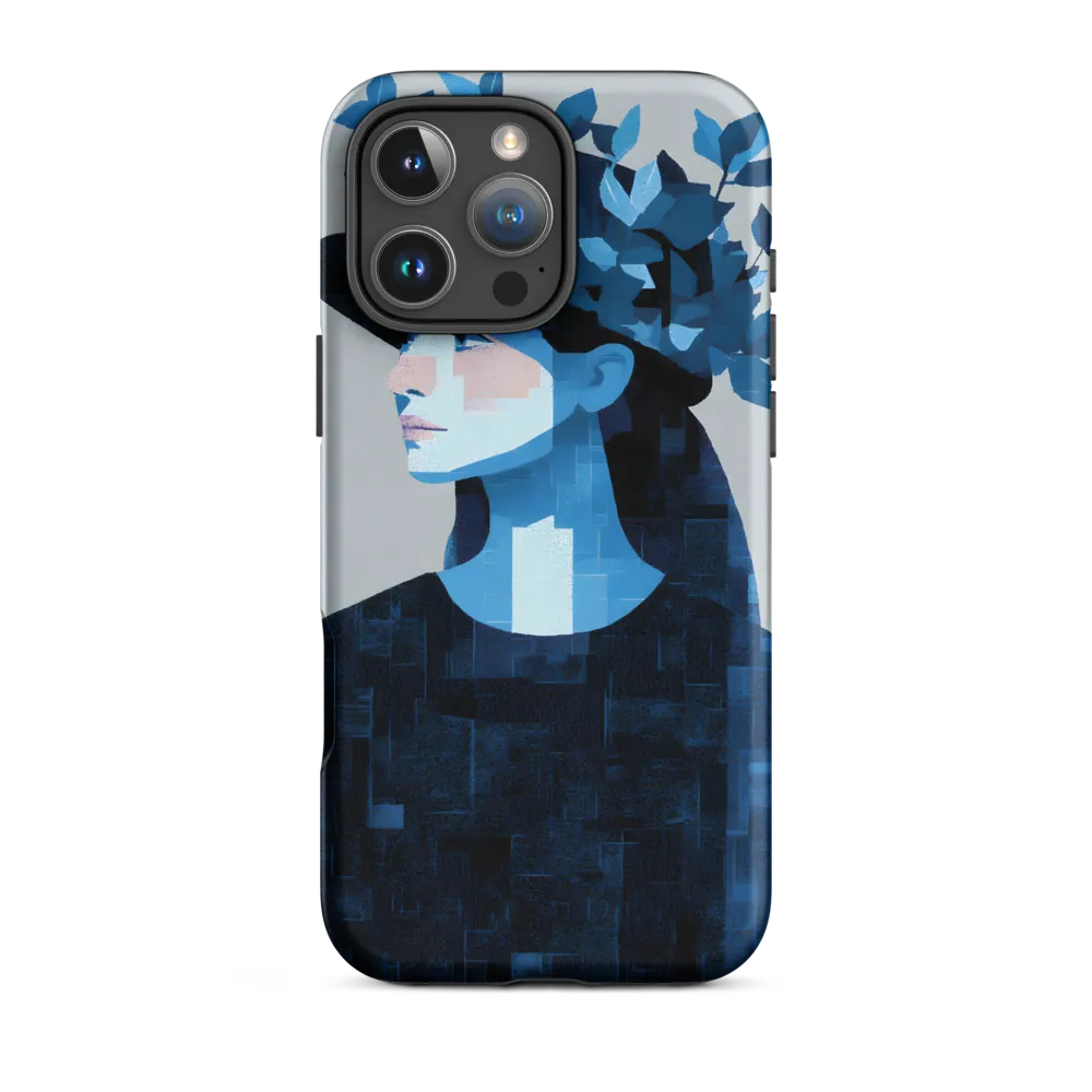 Modern Blue Portrait | Phone Case