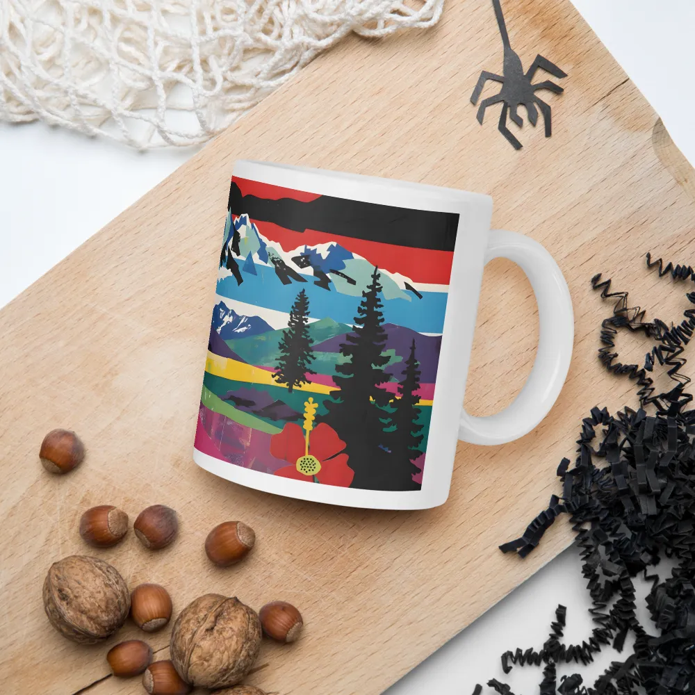 Prismatic Mountain Poster 
 Mug with Red inside | 15 oz