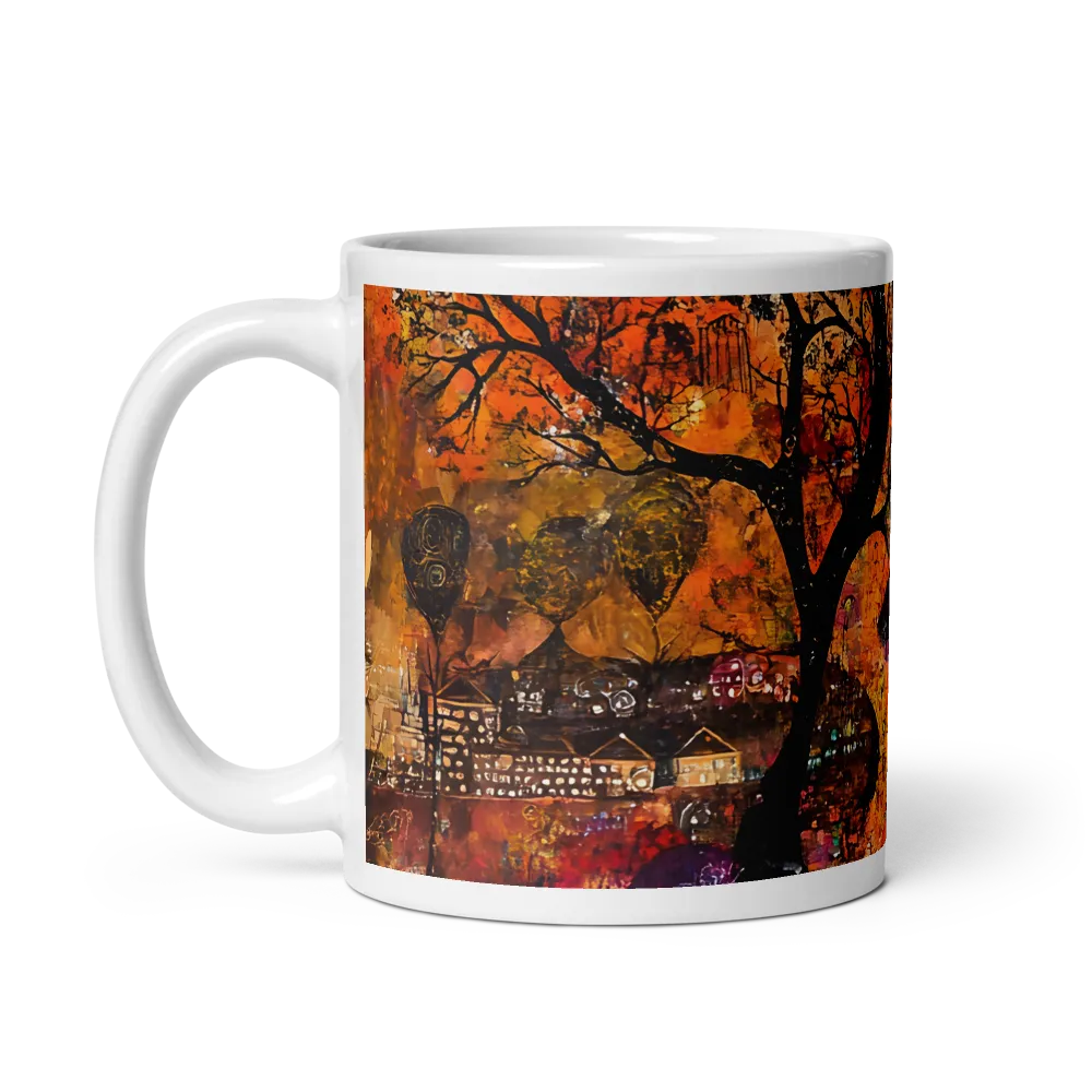 Crimson Sunset City 
 Mug with Blue inside