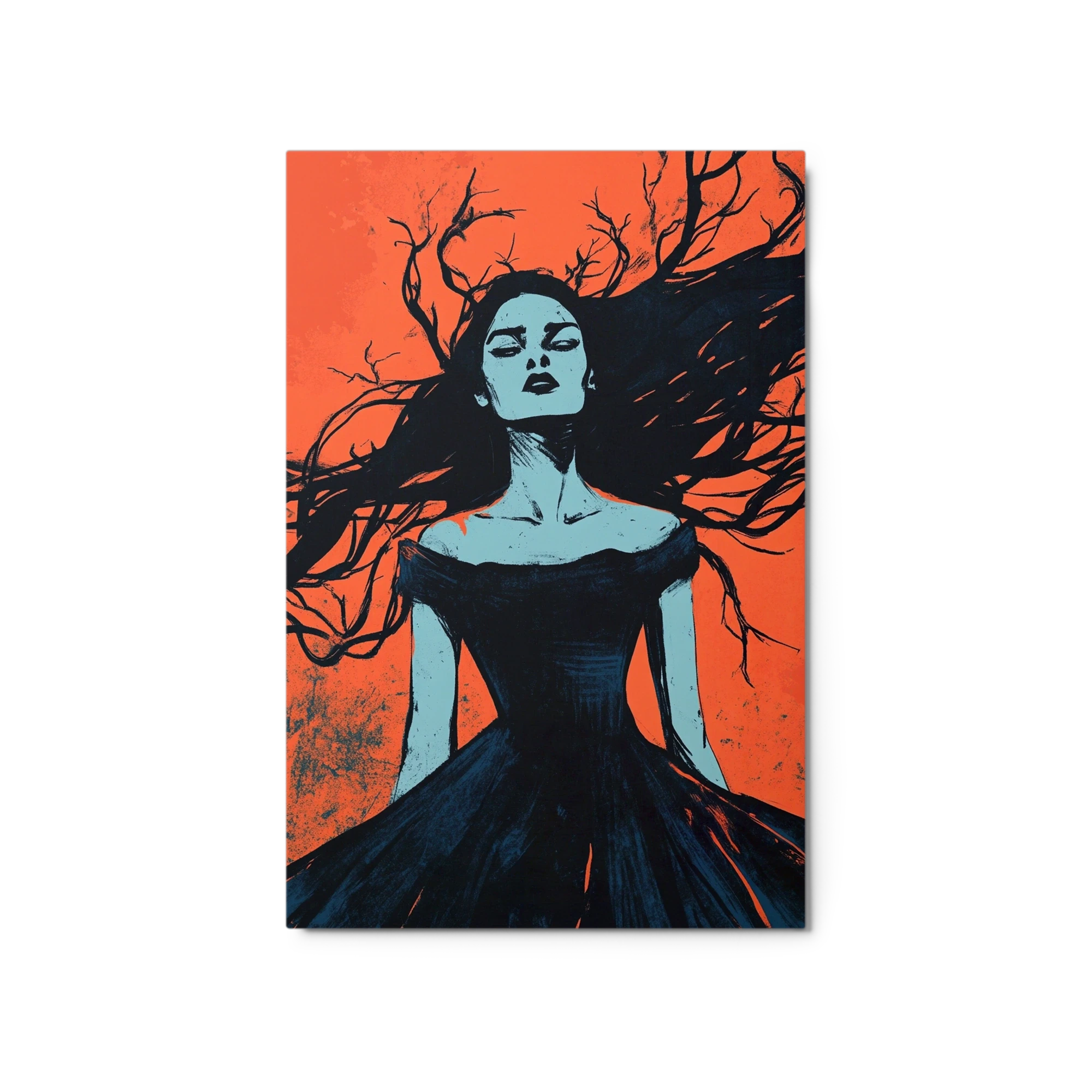 Surrealist Woman with Flowing Hair