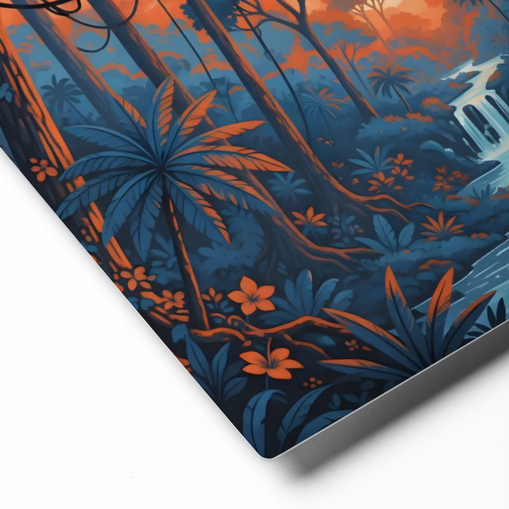 Azure Ember Falls 
 Canvas | 8″x 12″
