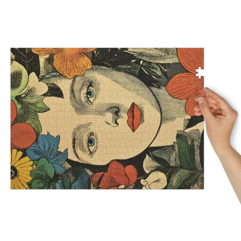Art Nouveau Floral Portrait 
 Jigsaw Puzzle in Tin Box