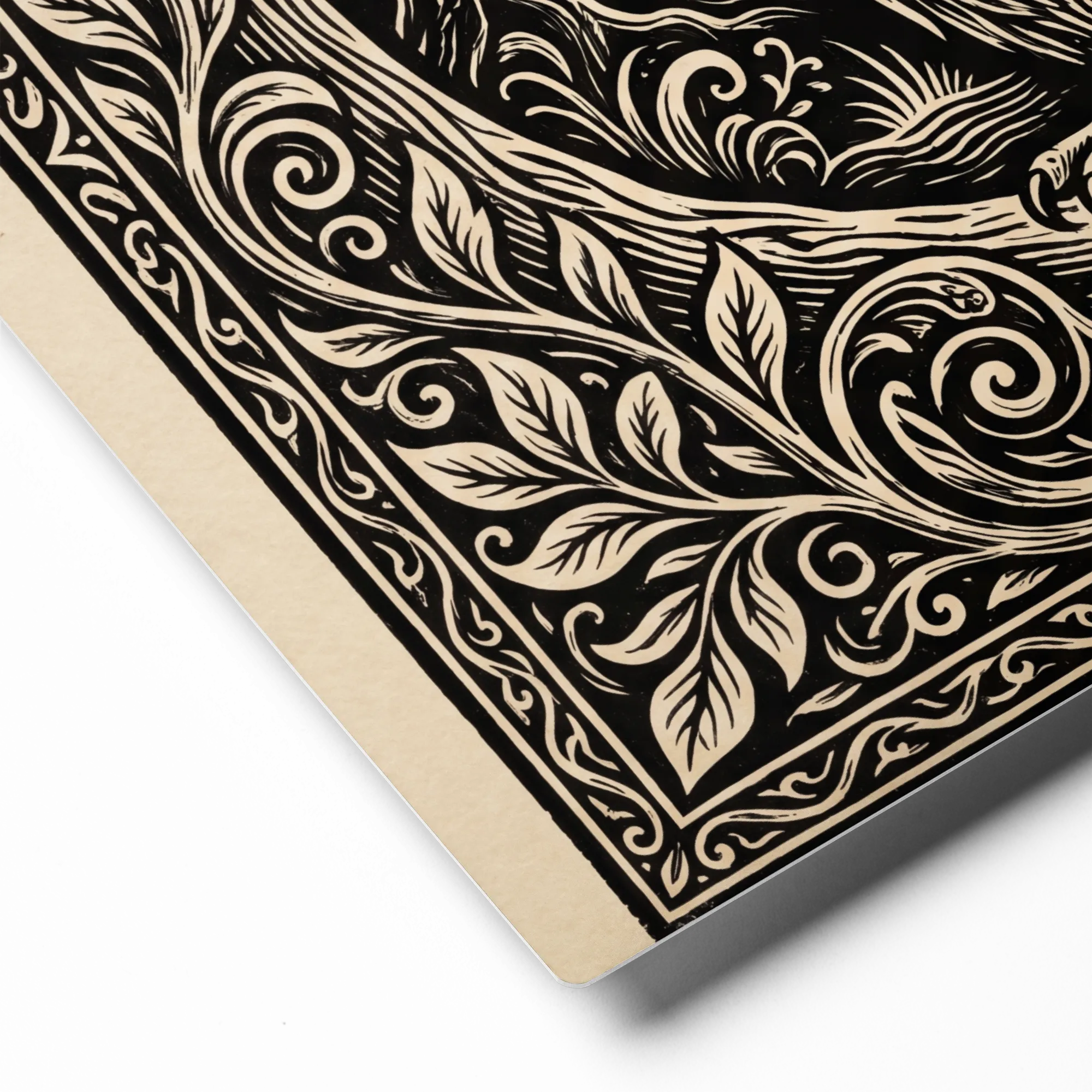 Enchanted Forest Owl Woodcut 
 Canvas | 24″x 24″