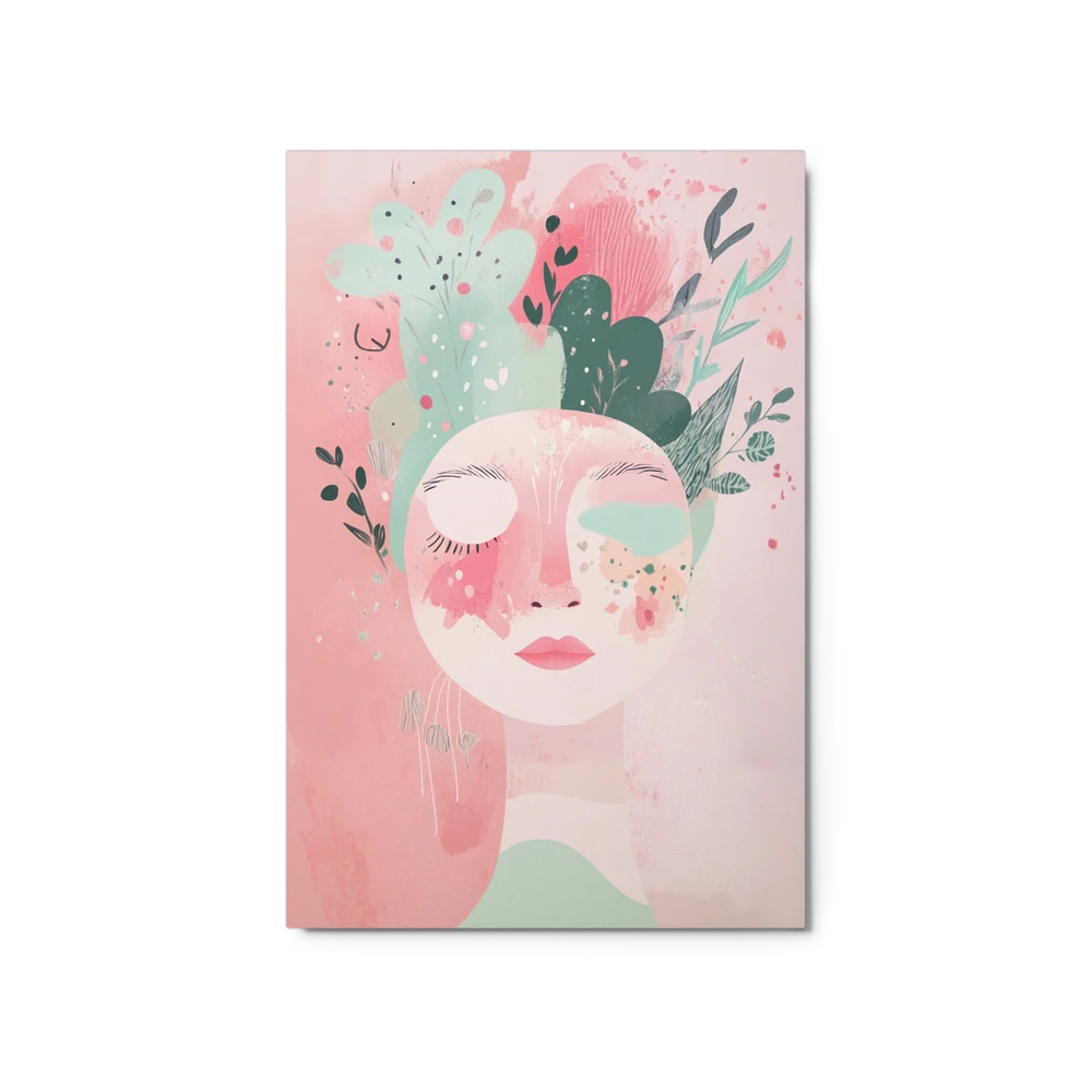 Floral Serenity Portrait | Art Print