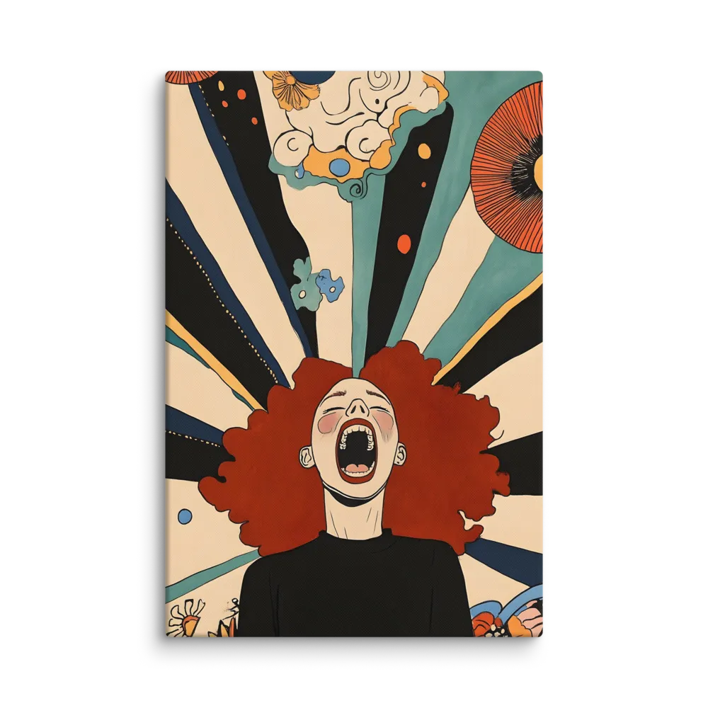 Psychedelic Scream 
 Canvas with White Frame