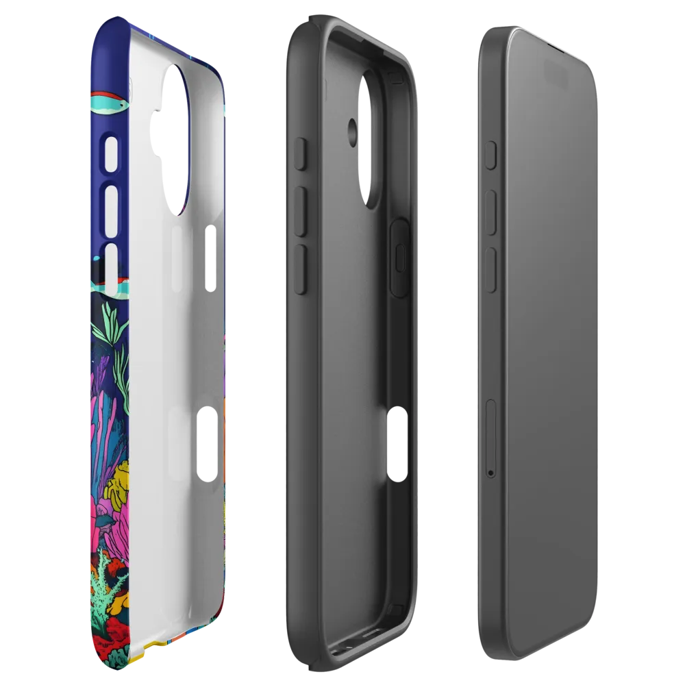 Underwater Scene with Colorful Coral and Figure | Phone Case
