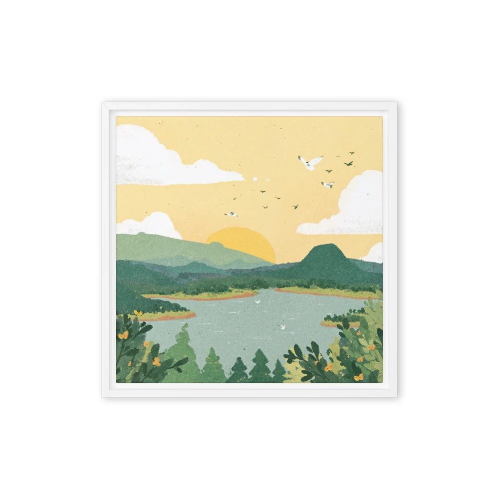 Golden Horizon Over the Lake | Art Print