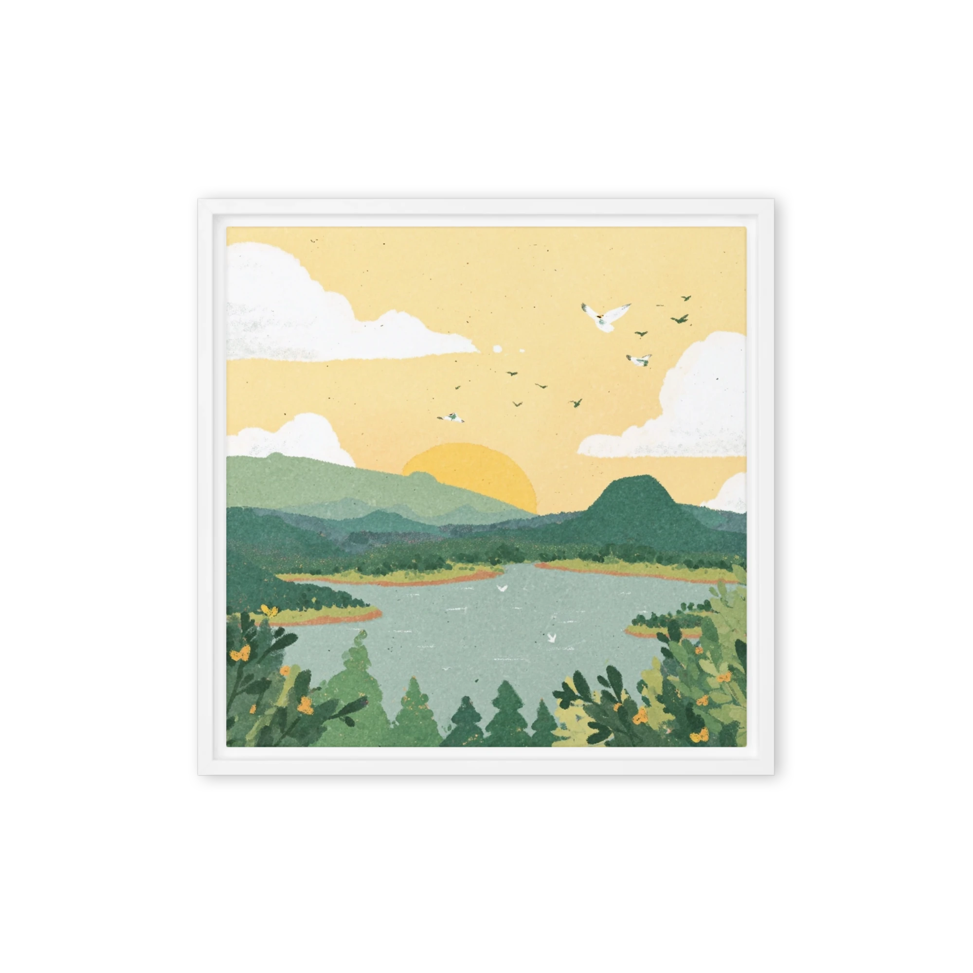 Golden Horizon Over the Lake