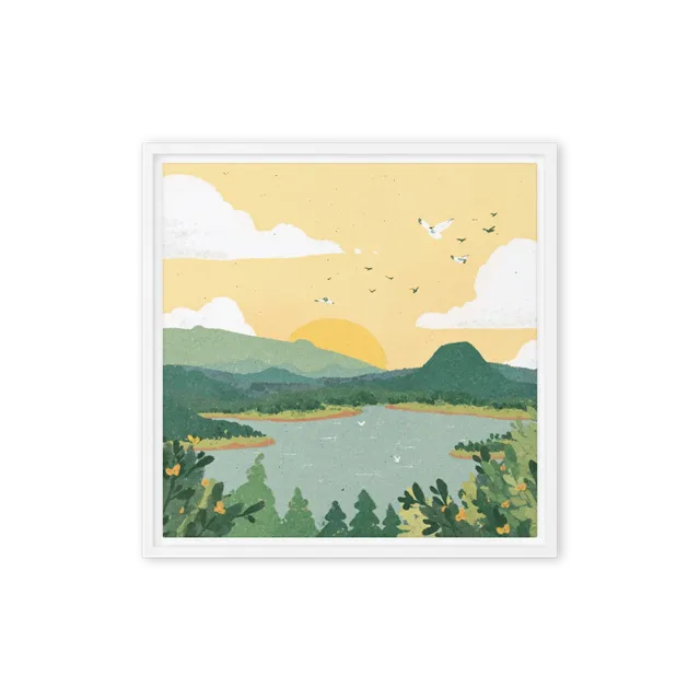 Golden Horizon Over the Lake | Art Print