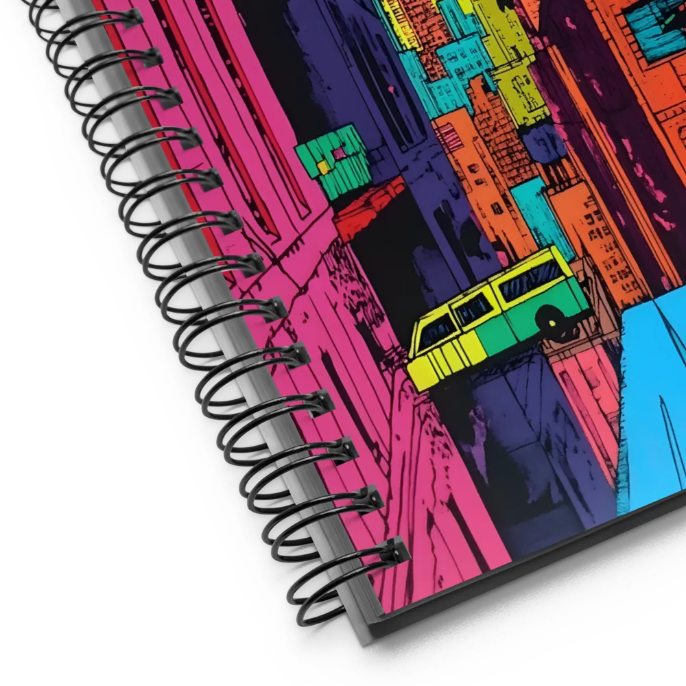 Urban Neon Skyline 
 Spiral Notebook | 140 pages