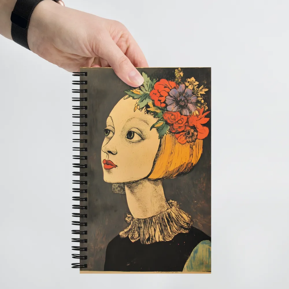 Woman with Floral Headdress 
 Spiral Notebook | 140 pages