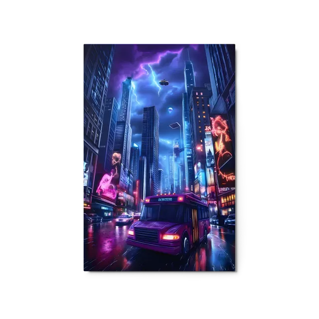 Neon Storm City | Art Print