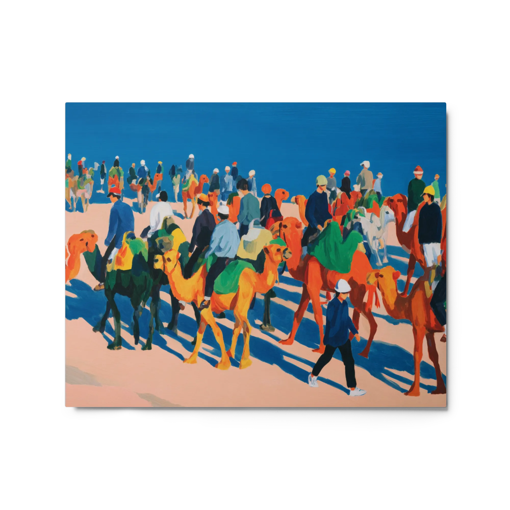 Caravan Under Blue Sky 
 Metal Print | 11″x 14″