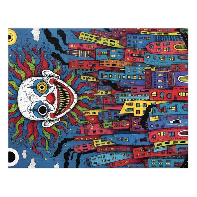 Sunclown Over City | Jigsaw Puzzles