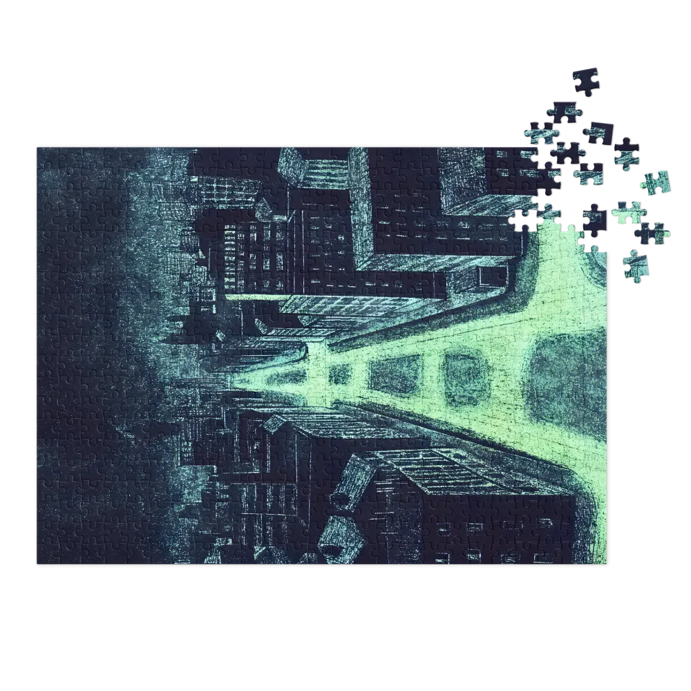 Profondità Urbane Neon 
 Puzzle in scatola di metallo