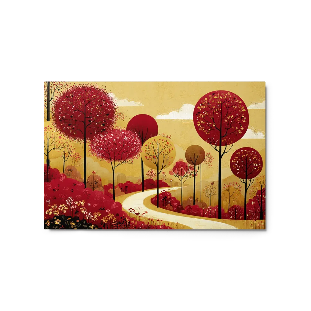 Crimson Autumn Path | Art Print