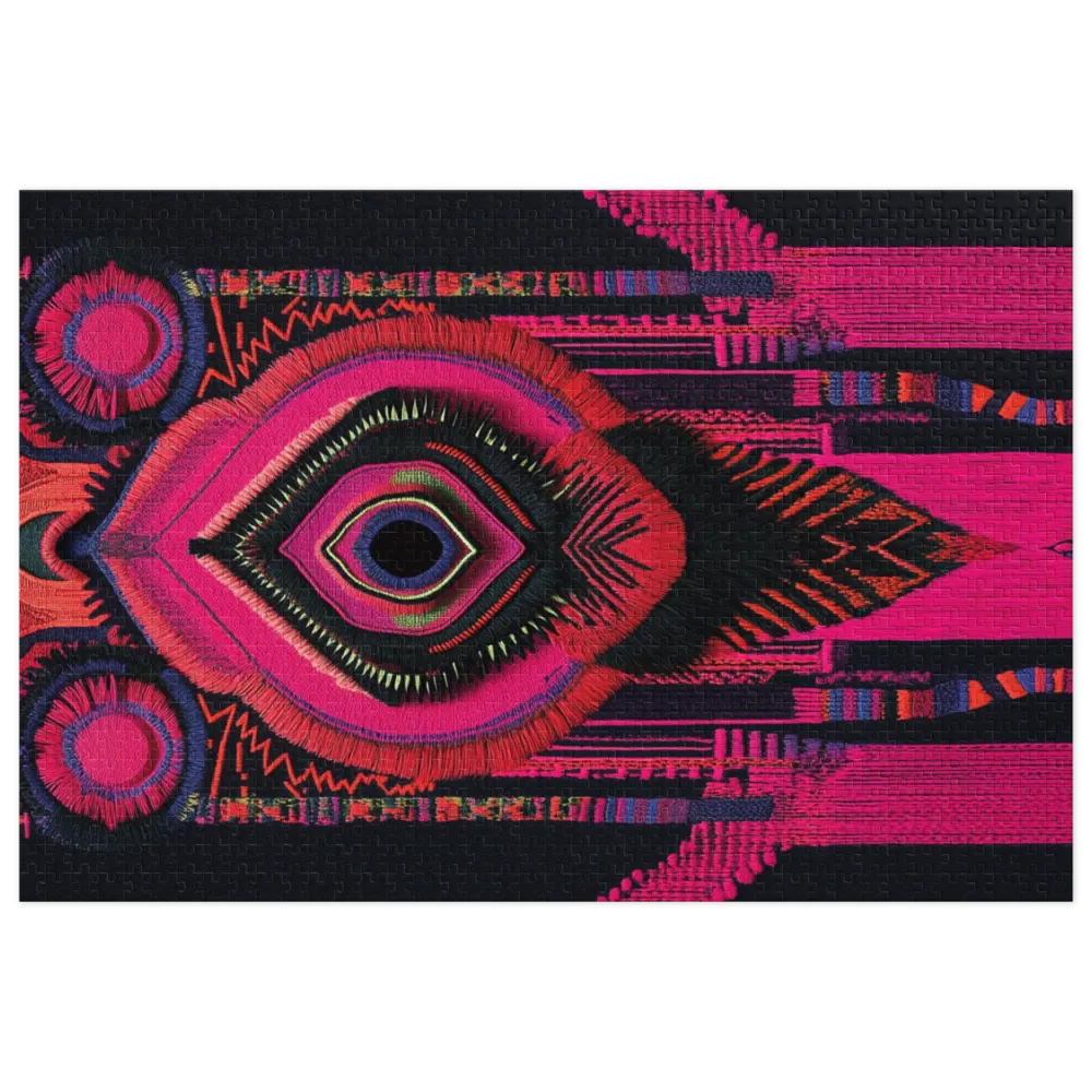 Intricate Textile Mask 
 Jigsaw Puzzle in Tin Box