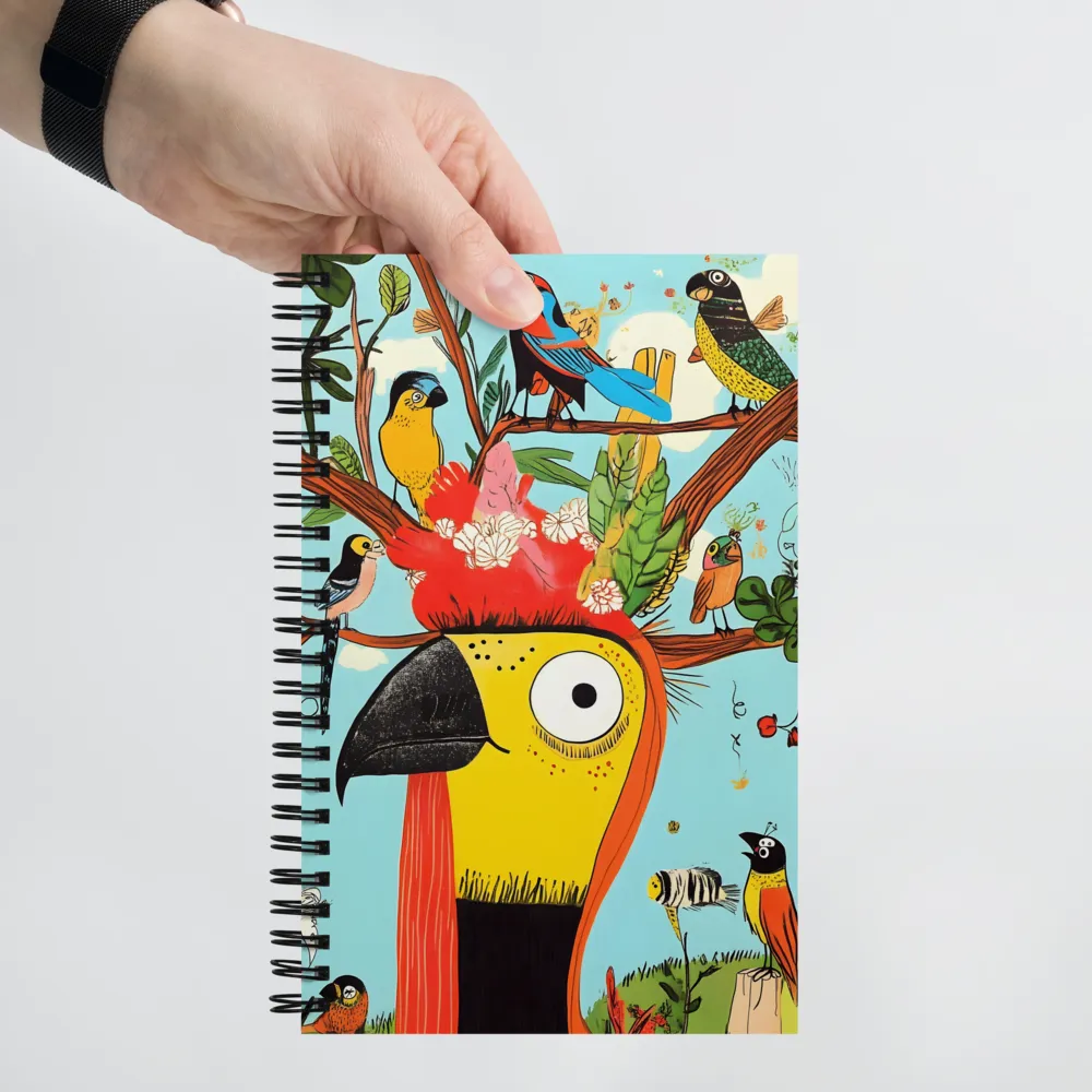 Stylized Jungle Birds 
 Spiral Notebook | 140 pages
