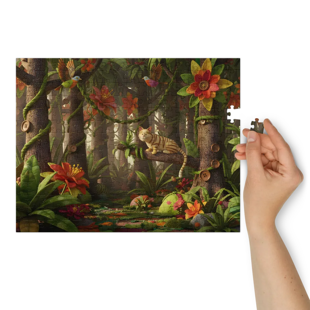 Whimsical Fabric Jungle | Jigsaw Puzzles