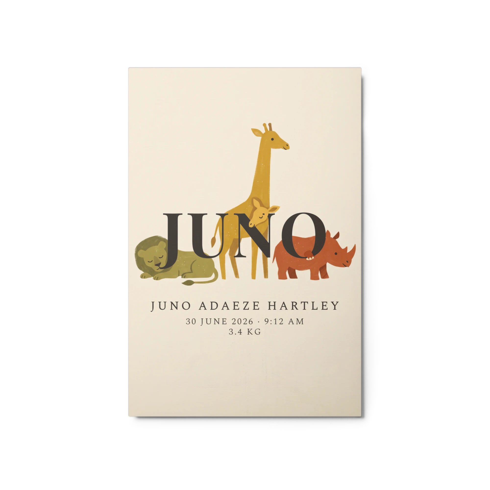 Nursery Name Art — Retro Safari