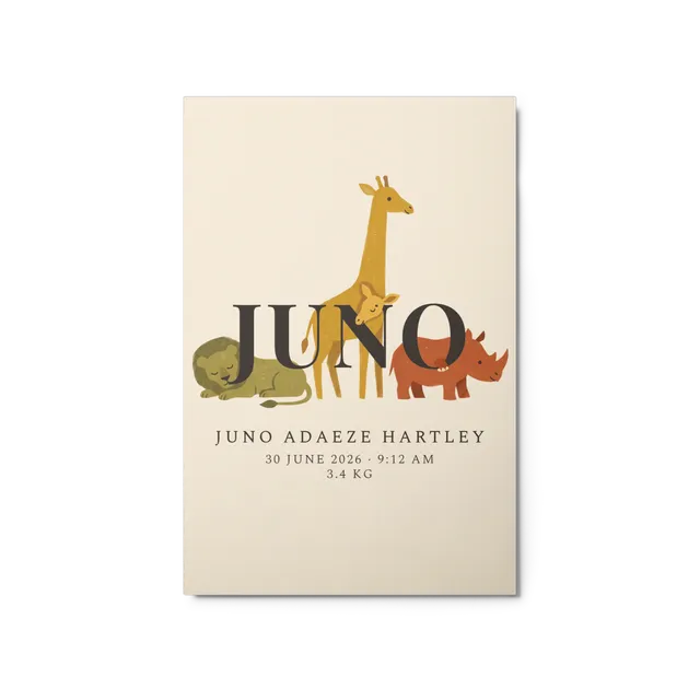Nursery Name Art — Retro Safari