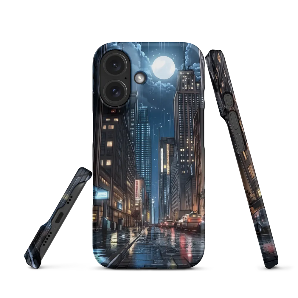 Cityscape at Night with Moonlight | Phone Case