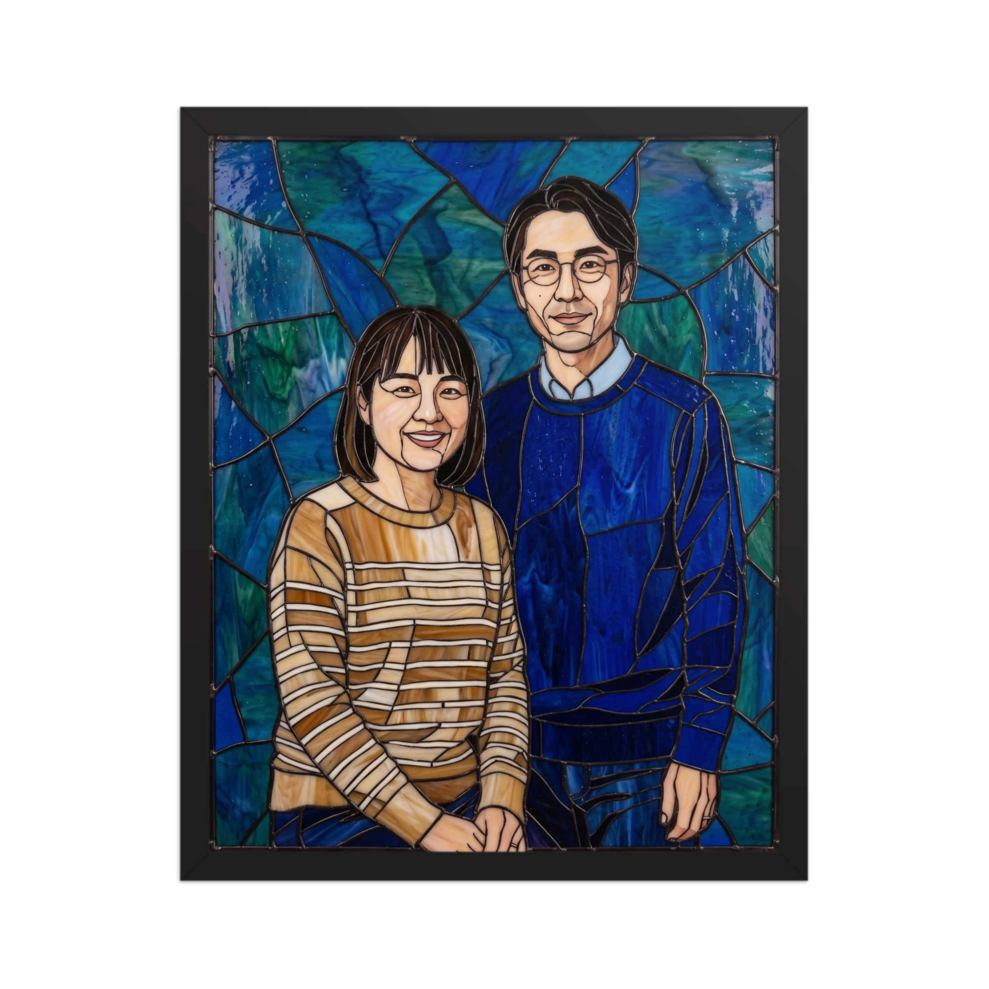 Stained Glass Couple Portrait — example