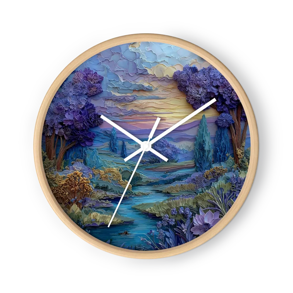 Dimensional Quilled Paper Art Wall Clocks — Violet, Teal and Gold