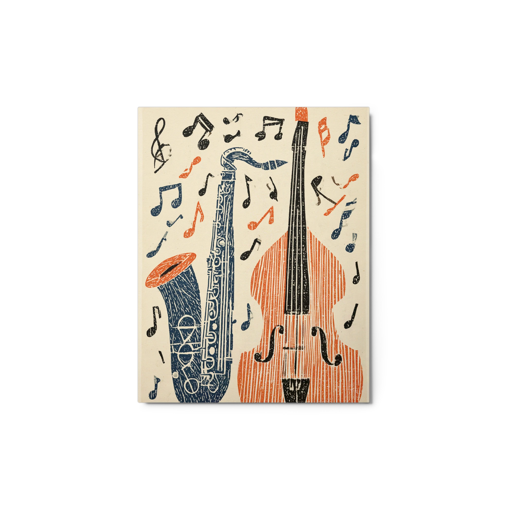 Jazz Duet Block Print | Art Print