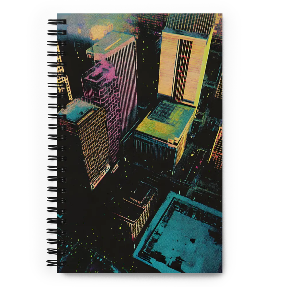 Urban Halftone Night 
 Spiral Notebook | 140 pages