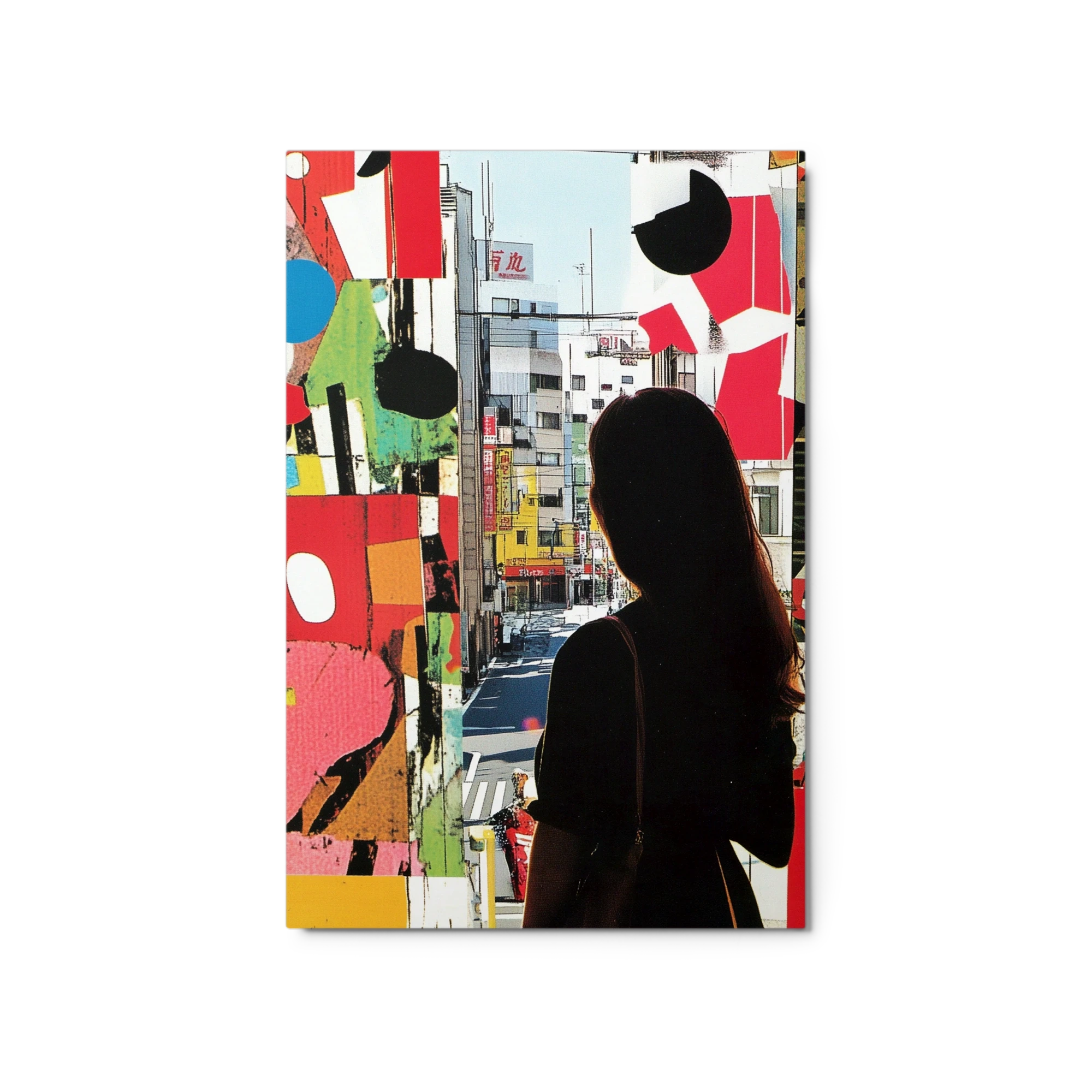 Urban Silhouette with Colorful Collage