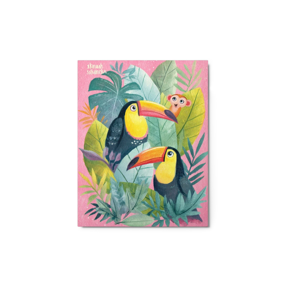 Jungle Toucans on Pink | Art Print